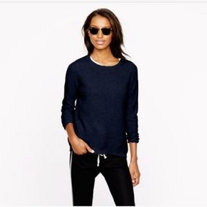J. Crew Navy Wool Sweater with elbow patches
